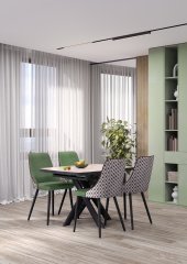 Обеденная зона: Стол DikLine DB110 + стулья Dikline 286 (4шт)