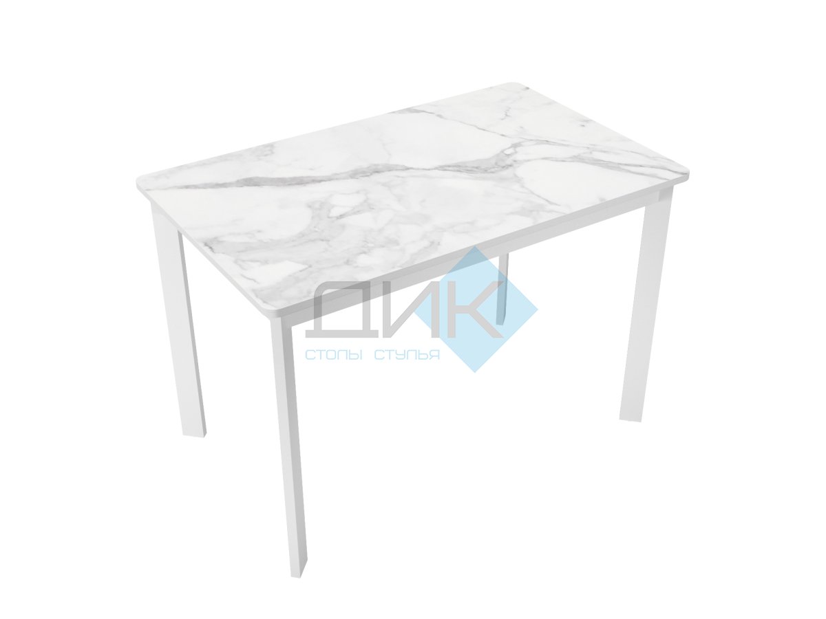 Стол DikLine LK110 Керамика Белый мрамор/подстолье белое/опоры белые