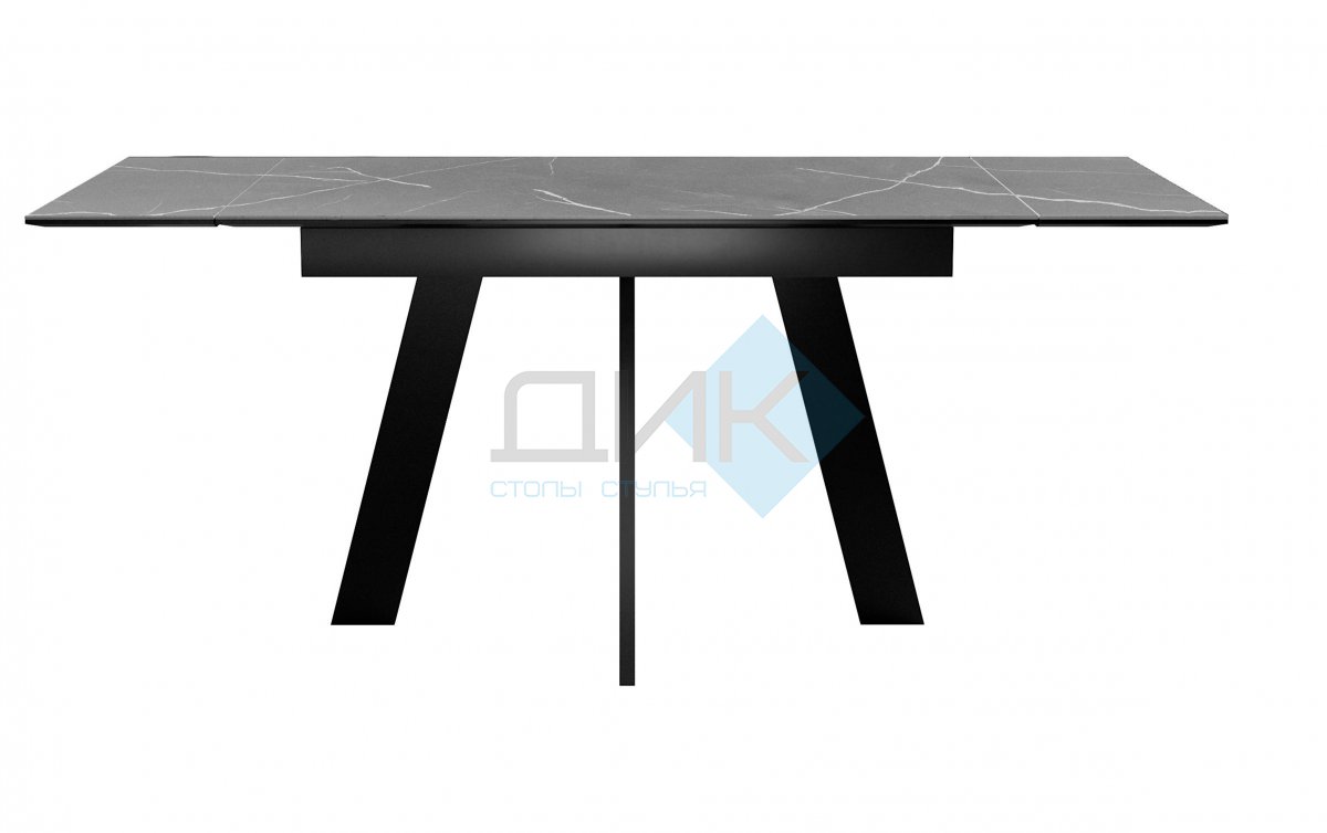Стол DikLine SKM120 Керамика серый мрамор/подстолье черное/опоры черные (2 уп.)