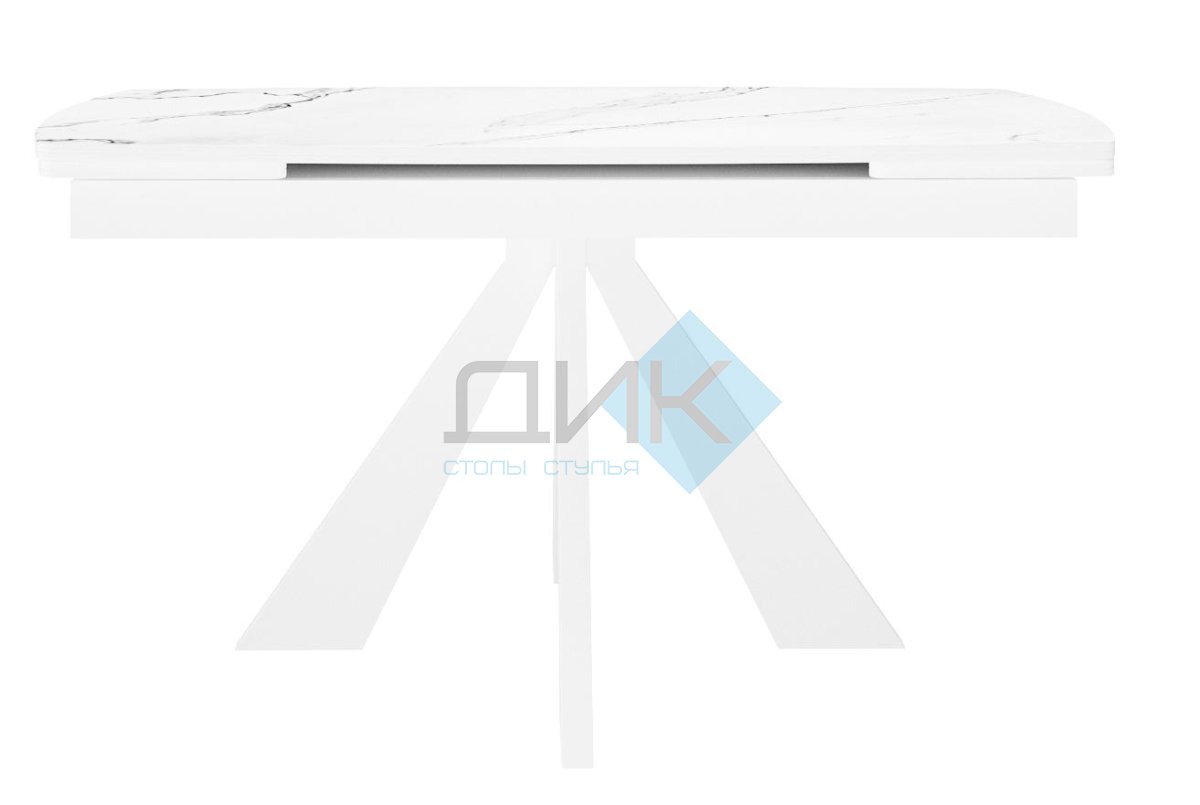Купить стол dikline sku120 керамика белый мрамор/подстолье белое/опоры ...
