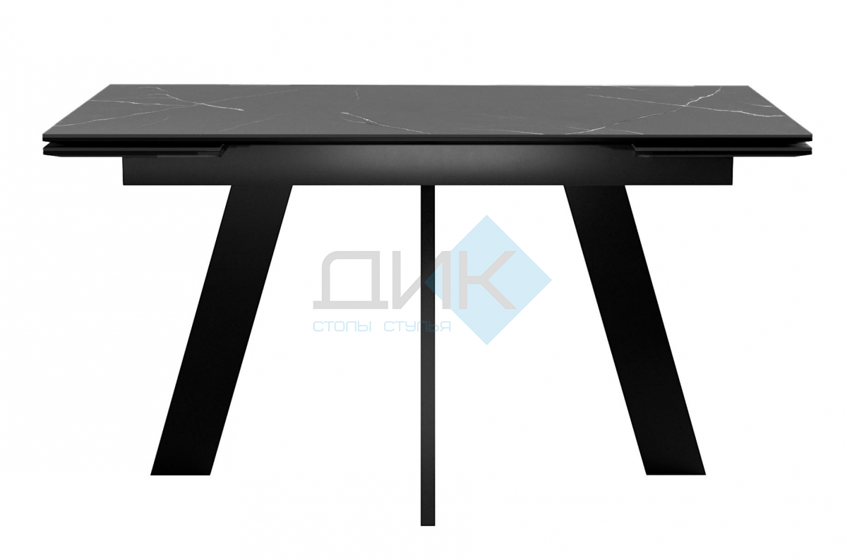 Стол DikLine SKM140 Керамика Черный мрамор/подстолье черное/опоры черные (2 уп.)
