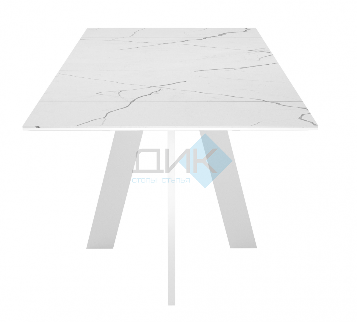 Стол DikLine SKM140 Керамика Белый мрамор/подстолье белое/опоры белые (2 уп.)