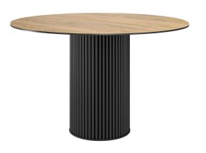 Стол DikLine AKR120 Керамика древесная OAKWOOD HONEY/подстолье черное/опоры черные (2 уп.)