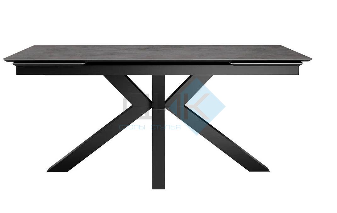 Стол DikLine SFE160 Керамика мрамор Бронза/подстолье черное/опоры черные (2 уп.)