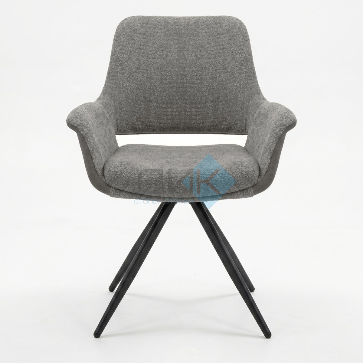 Стул DikLine 506 поворотный, BL02/кожзам BUFF02 бежевый, ножки черные