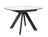 Стол DikLine BK100 Керамика Белый мрамор/подстолье черное/опоры черные