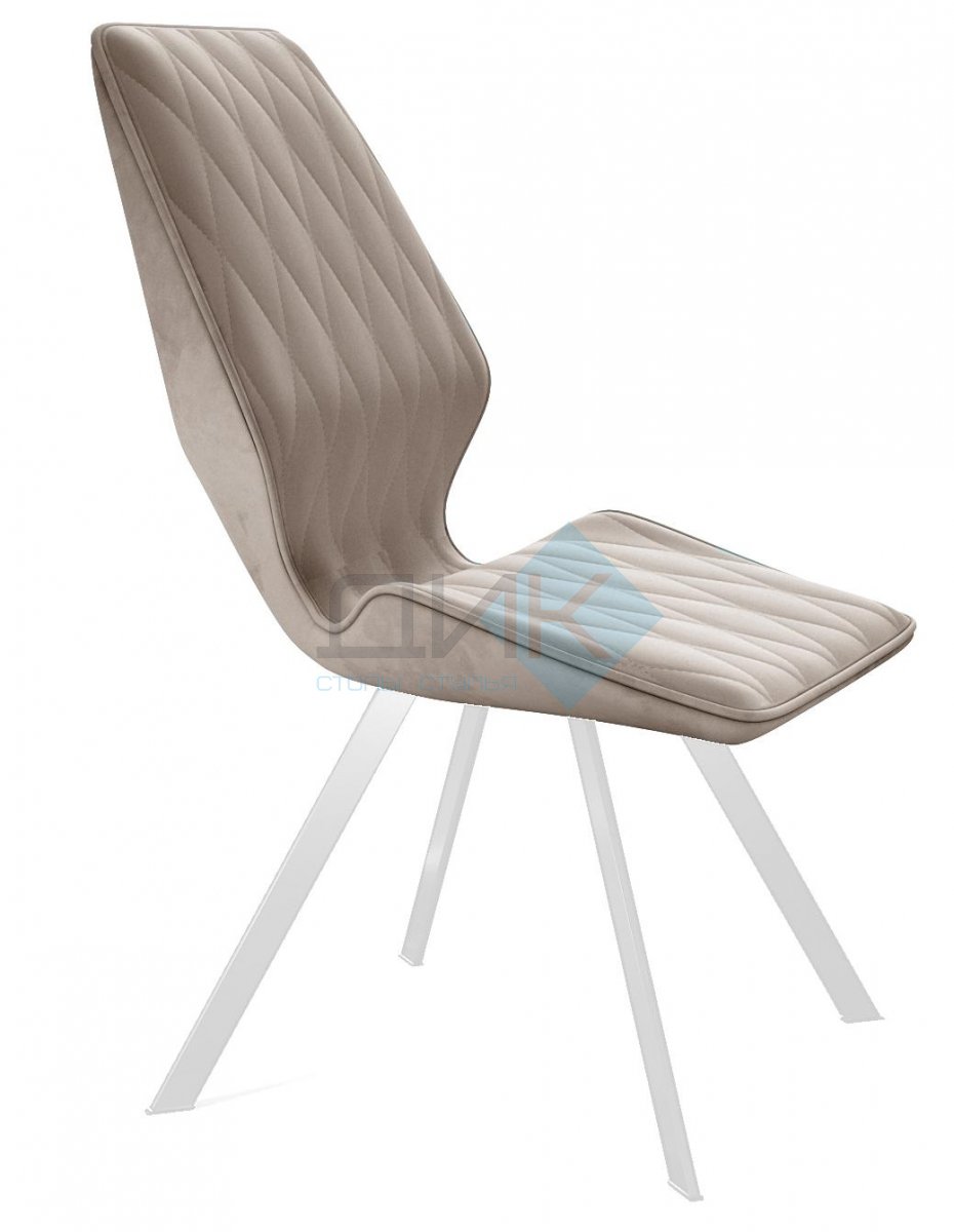 Стул DikLine 243 B03 BEIGE поворотный/ ножки белые