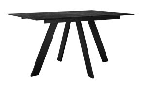 Стол DikLine DKD140, керамика 140(180)х80, мрамор черный матовый, опоры черные (2 уп.)