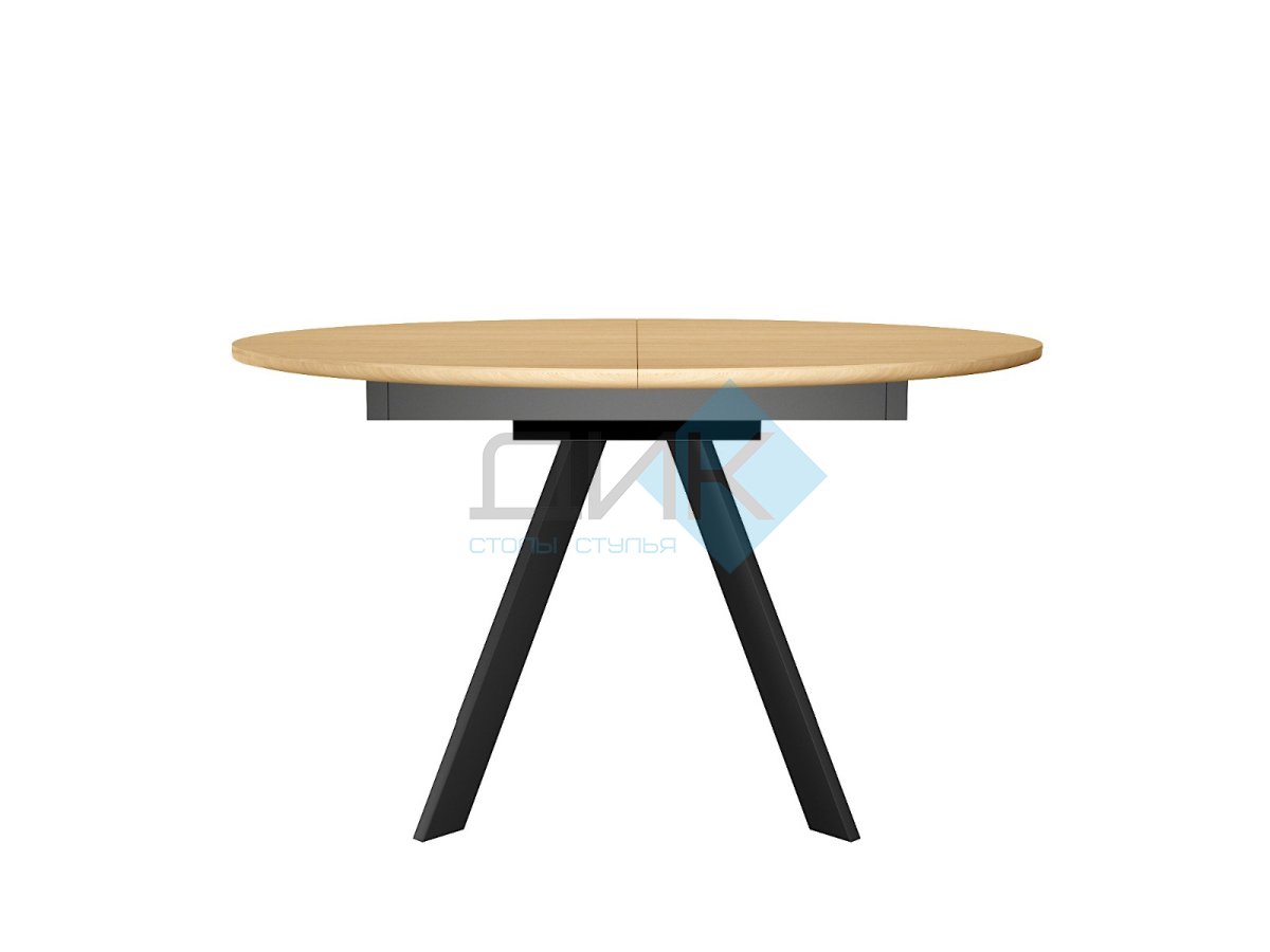 Стол DikLine RD120 Дуб Каселла натуральный/опоры черные