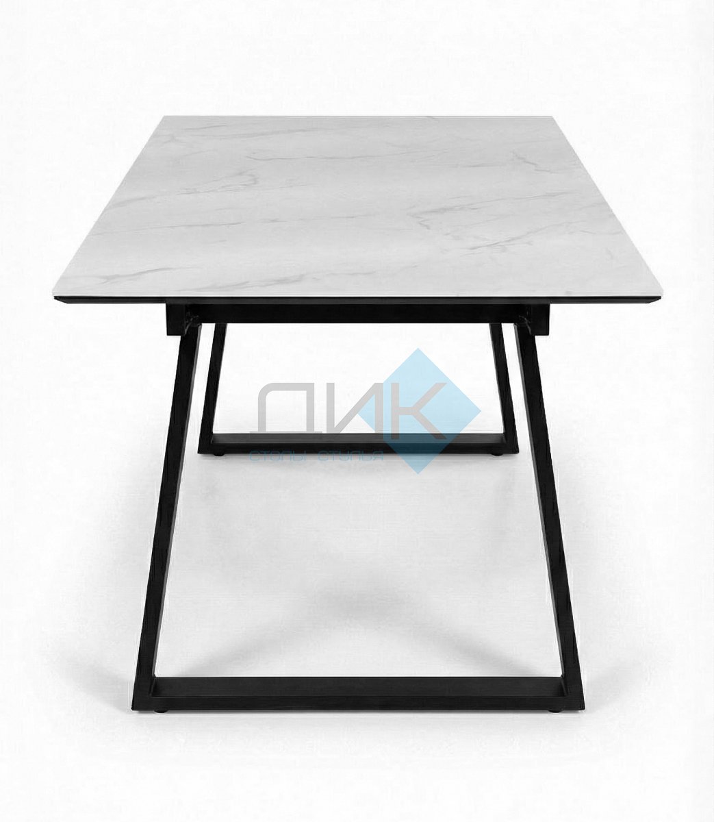 Стол DikLine DZ160 Мрамор Кристал белый/черные (2 уп.)