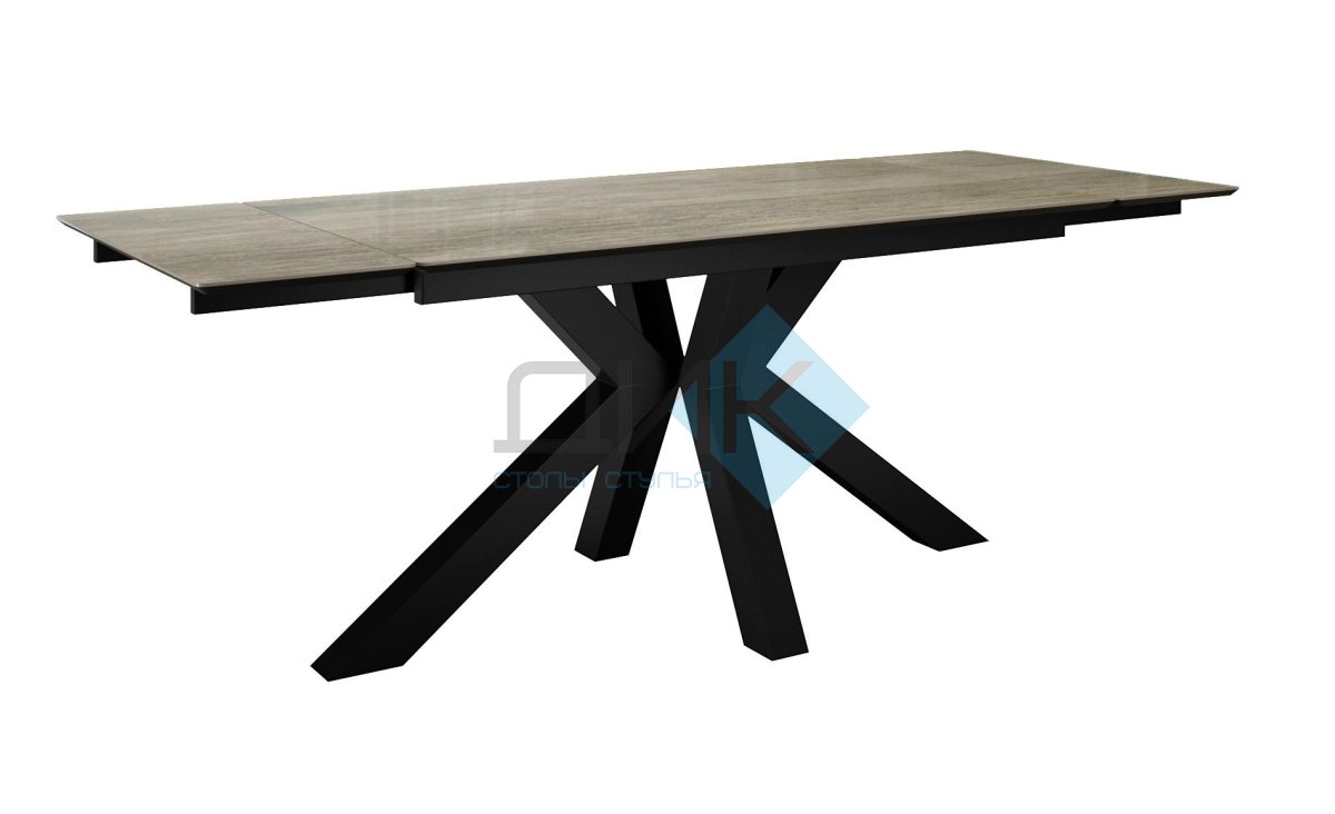 Стол DikLine SFE140 Керамика мрамор под дерево BG 110/подстолье черное/опоры черные (2 уп.)