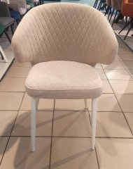 Стул DikLine 355 микровелюр В03 бежевый/ ножки белые Образец в салоне ТЦ Кемп