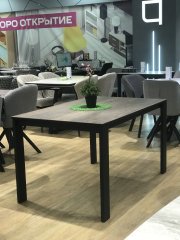 Стол DikLine DKT130 Керамика мрамор под дерево BG 110/подстолье черное/опоры черный Уценка