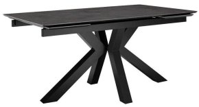 Стол DikLine SFE160 Керамика мрамор Бронза/подстолье черное/опоры черные (2 уп.)