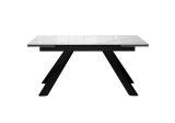 Стол DikLine DKX140 керамика Carrara Gloss (мрамор глянец белый), подстолье черное, опоры черные (2уп.)
