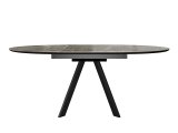 Стол DikLine SKC120 d1200 Керамика Tundra Gris (темно-серый суперглянец)/подстолье черное/опоры черные