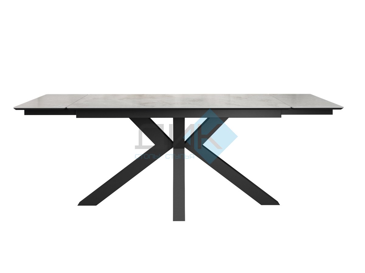 Стол DikLine SFE140 Керамика Italian Grey (глянец серый)/подстолье черное/опоры черные (2 уп.)