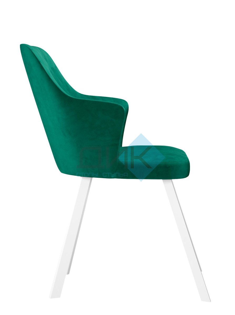 Стул DikLine 345 K13 изумруд, ножки белые