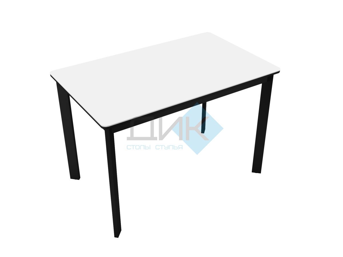 Стол DikLine LK90 Керамика Mono white (белый матовый) /подстолье черное/опоры черные