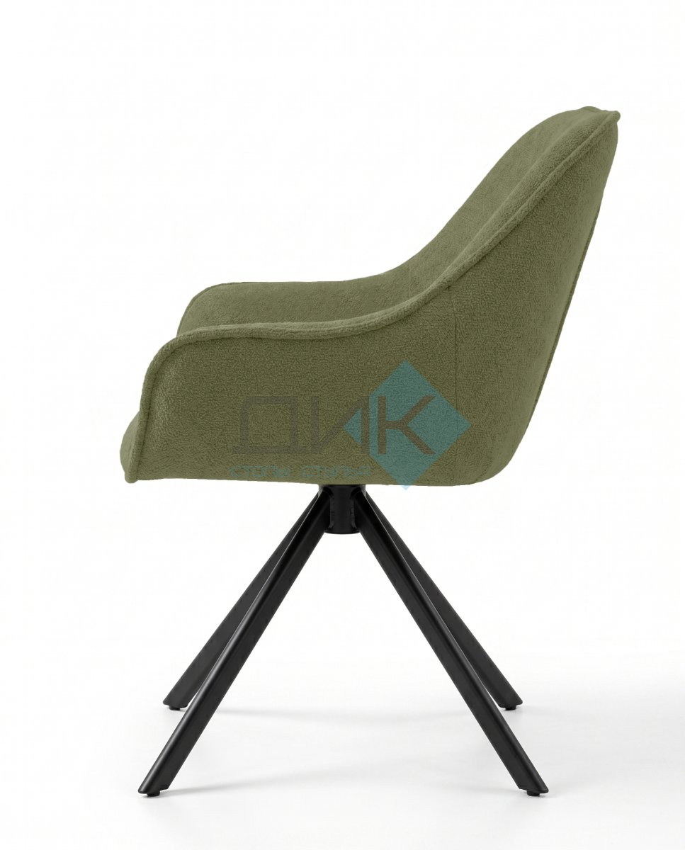 Стул DikLine 254 поворотный, BL09 светло-зеленый, ножки черные