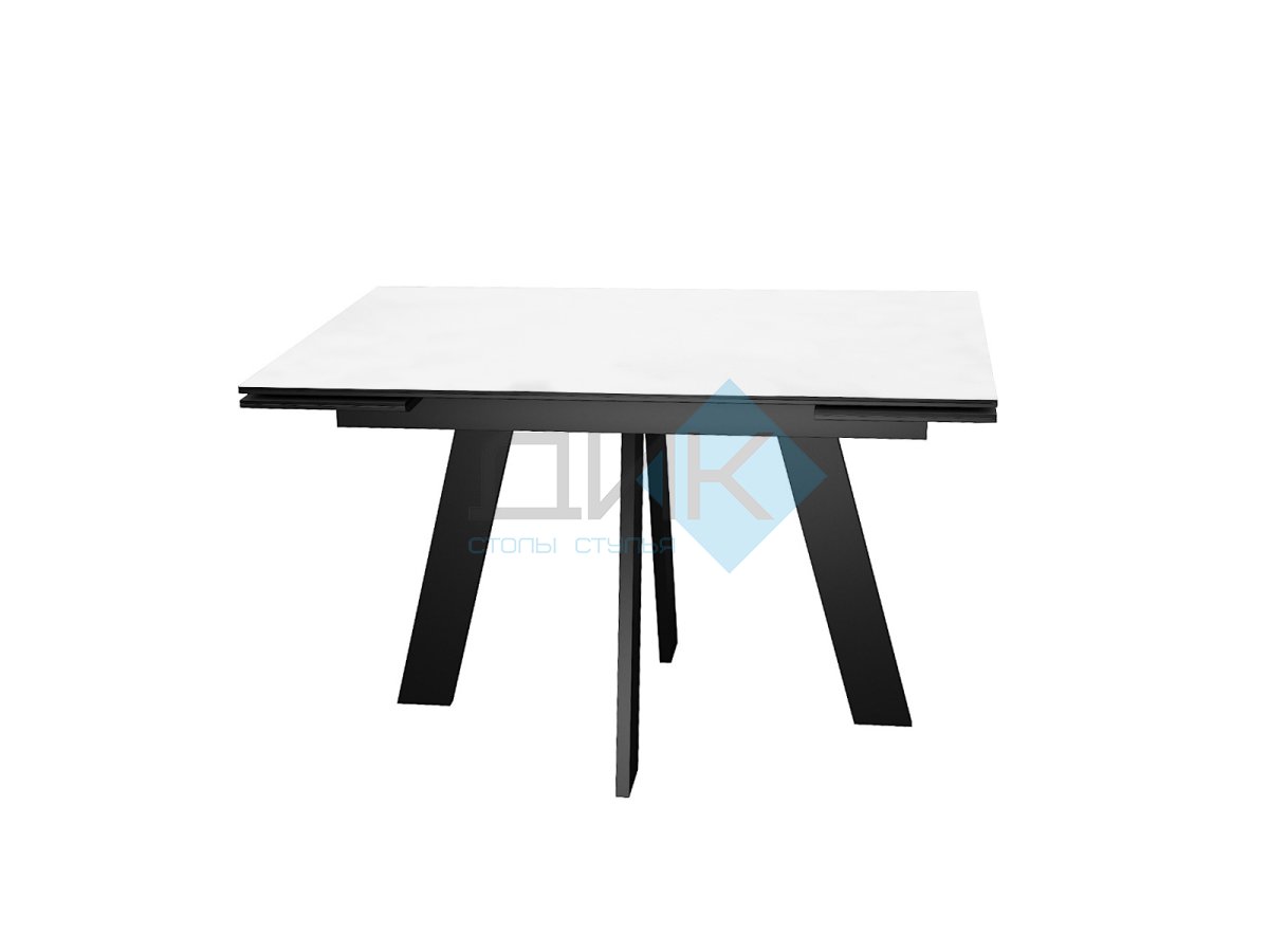 Стол DikLine SKM110 Керамика Mono white (белый матовый)/подстолье черное