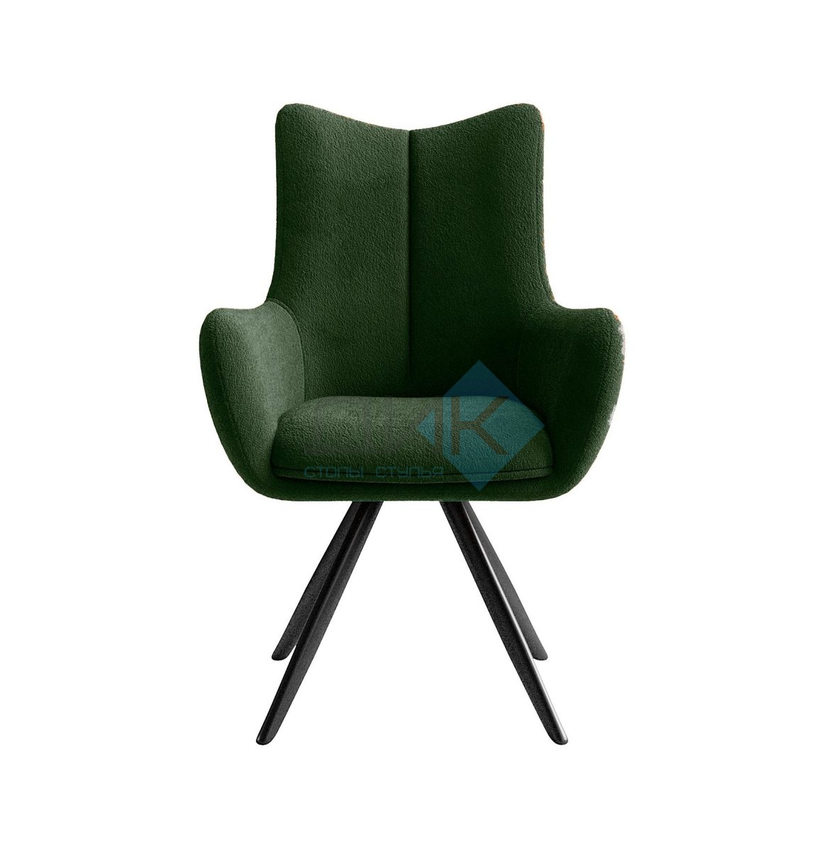 Стул DikLine 351 поворотный BL10 зеленый, ножки черные