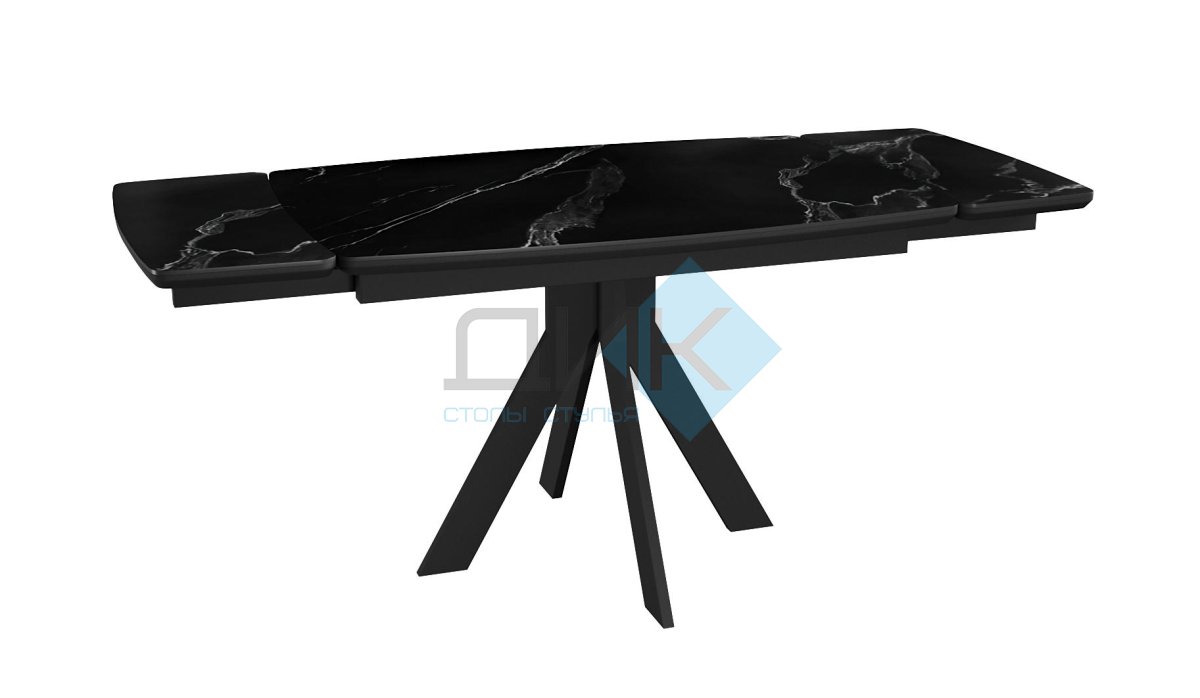 Стол DikLine DKU120 Керамика Черный мрамор/подстолье черное/опоры черные (2 уп.)