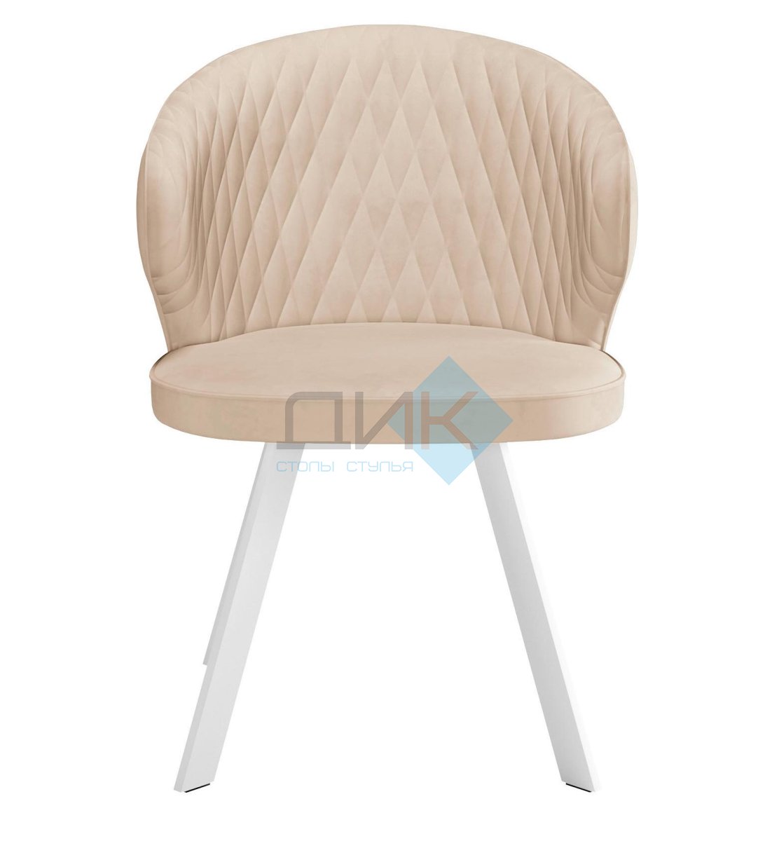 Стул DikLine 249 поворотный, B03 BEIGE, ножки белые