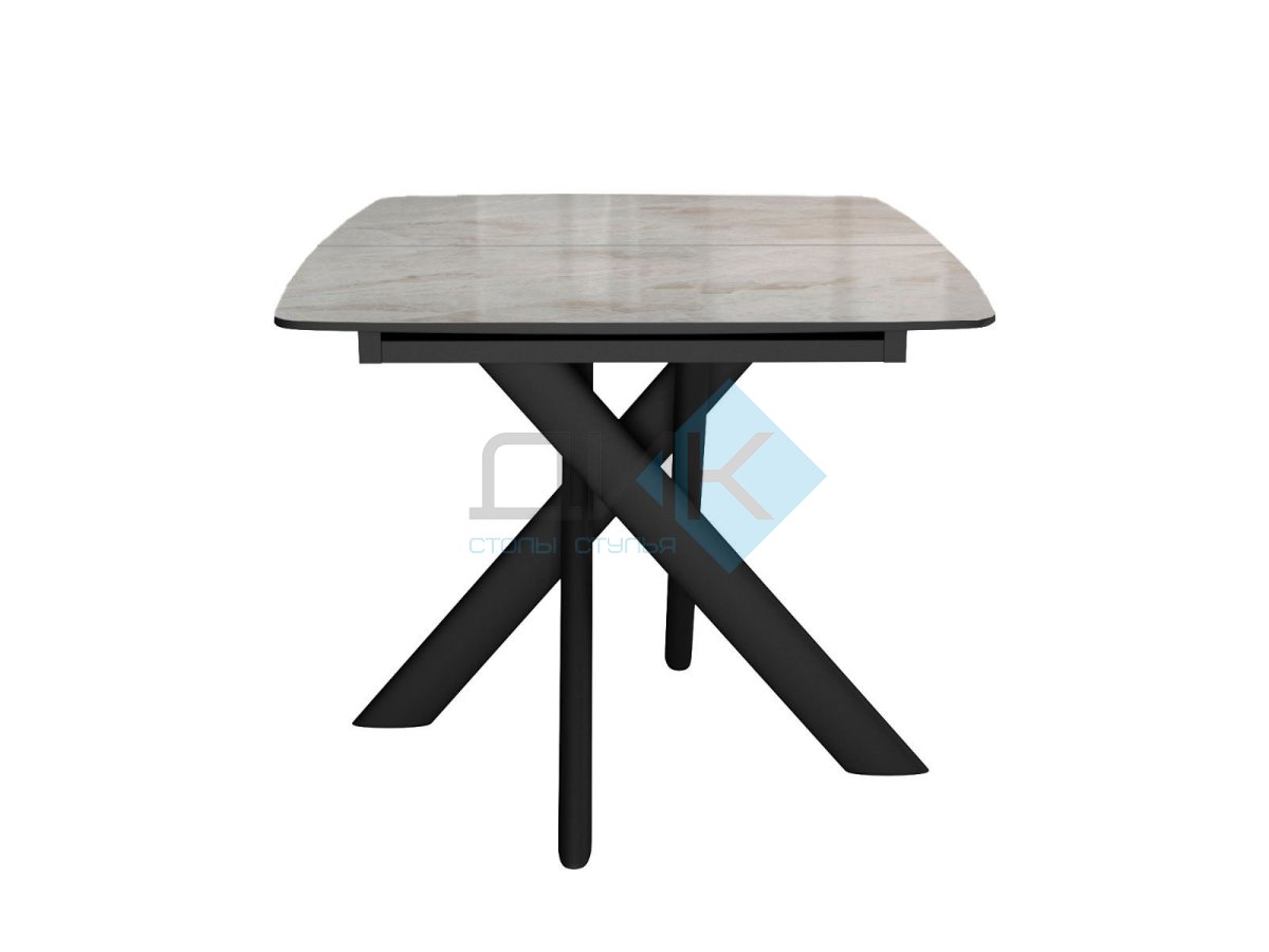 Стол DikLine DKB110, Керамика Italian Grey (глянец серый)/подстолье черное/опоры черные