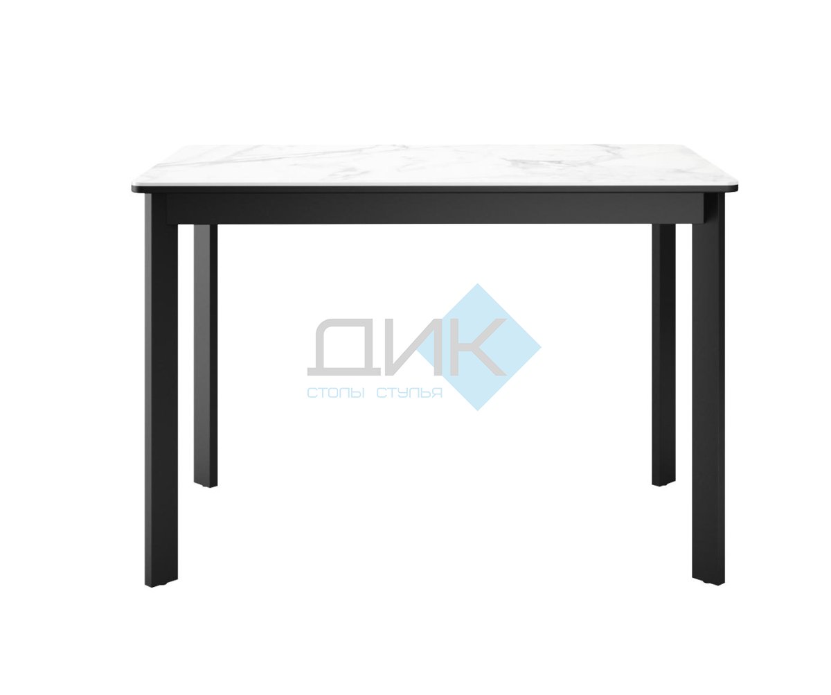 Стол DikLine LK110 Керамика Белый мрамор/подстолье черное/опоры черные