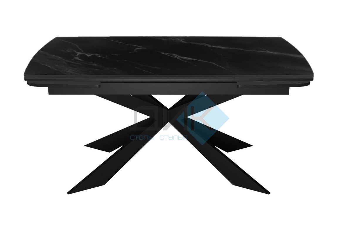 Стол DikLine KM160 керамика черный мрамор С45 матовая/опоры черные (2 уп.)