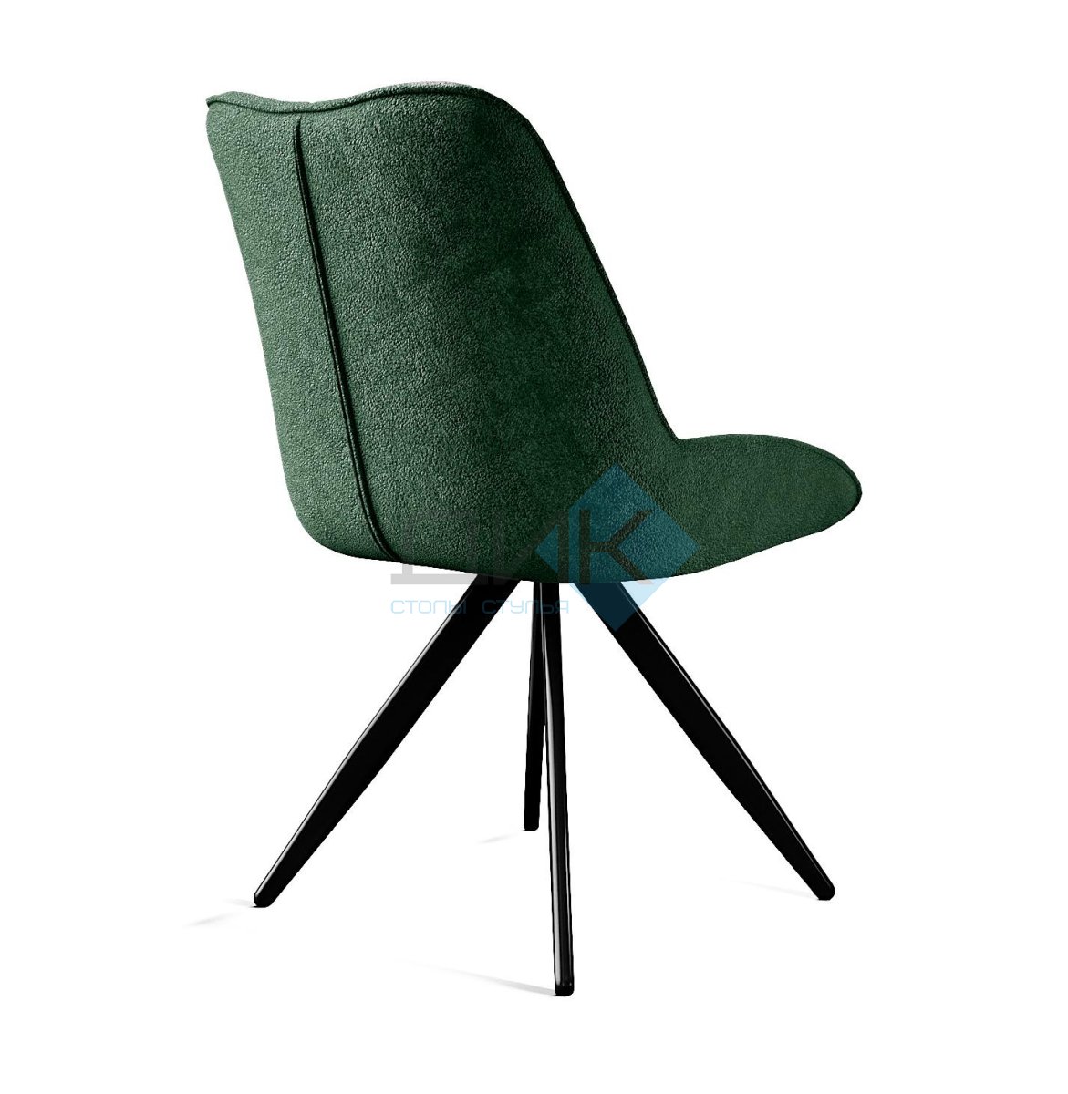 Стул DikLine 504 поворотный BL10 зеленый, ножки черные