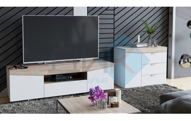 Тумба ТВ тип 1 (дуб сонома / белый ясень)