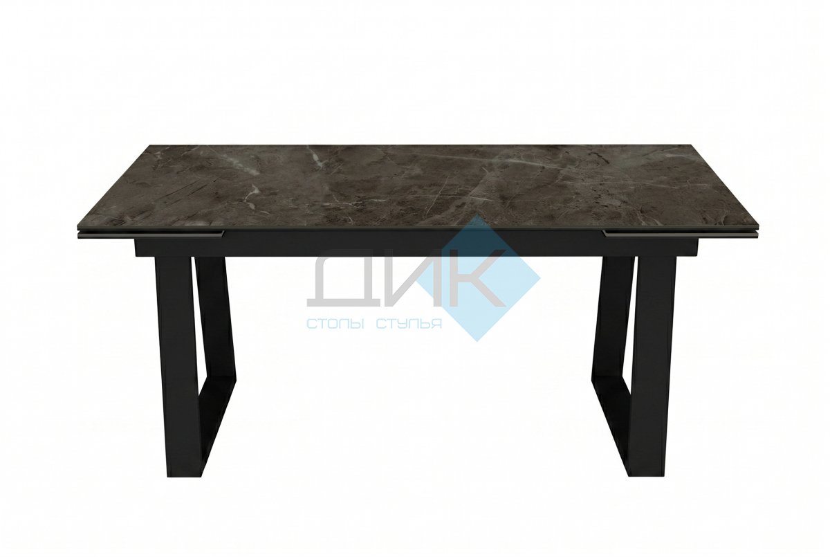 Стол DikLine DKZ200 Керамика Tundra Gris (темно-серый суперглянец)/подстолье черное/опоры черные (2 уп.)