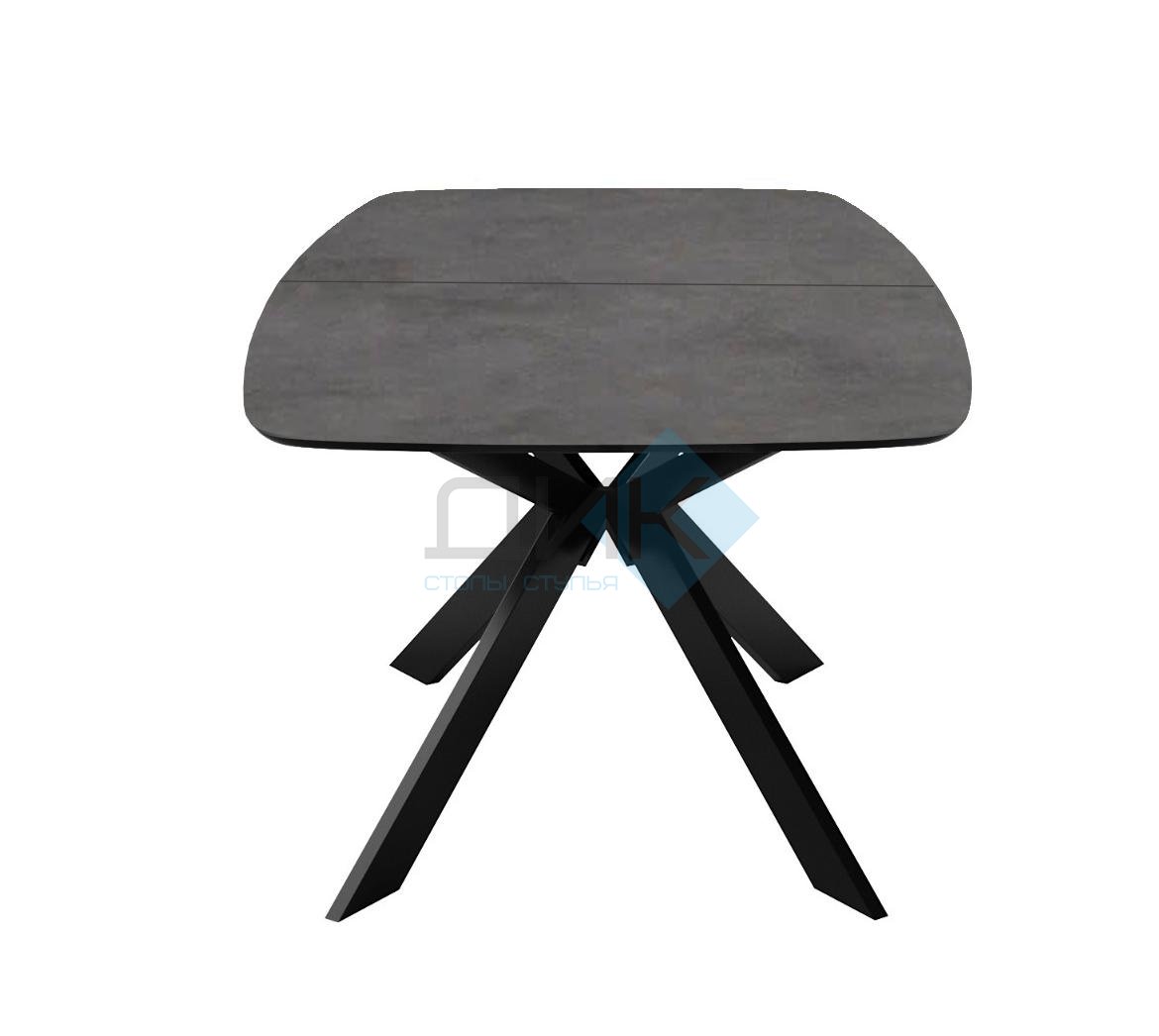 Стол DikLine BK140 керамика мрамор Бронза, подстолье черное, опоры черные