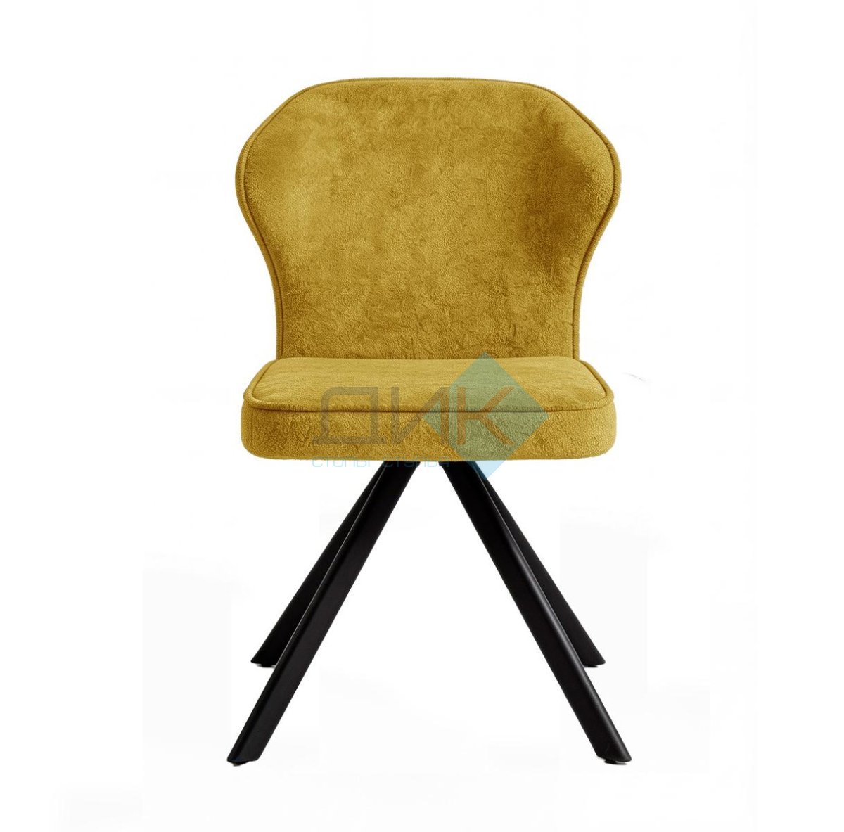 Стул DikLine 238 поворотный BL08 горчица, ножки черные