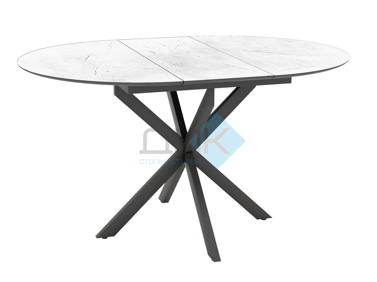 Стол обеденный BERGAMO, Жемчужный Перито/Черный