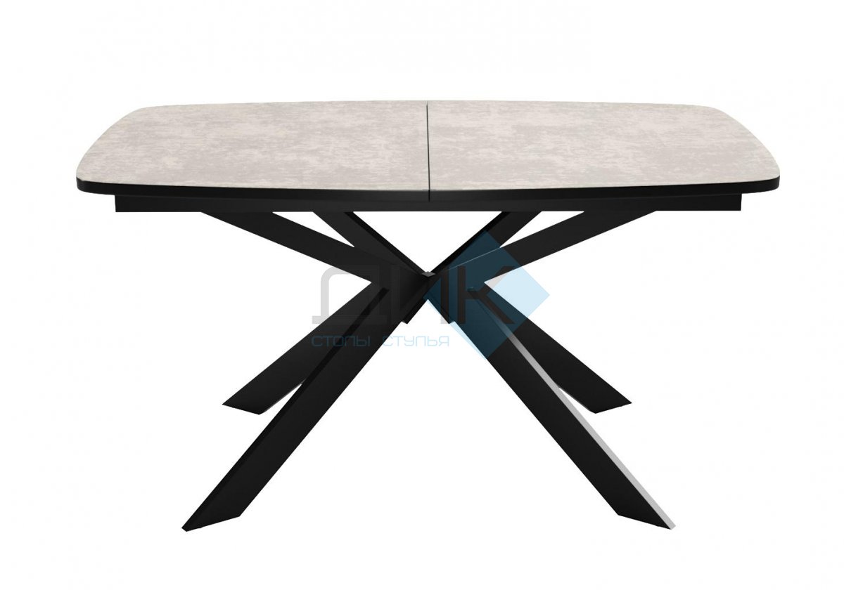 Стол DikLine B140 хромикс белый/ опоры черные