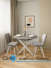 Обеденная зона: Стол DikLine RDB100 со стульями Dikline 202 (2шт.)