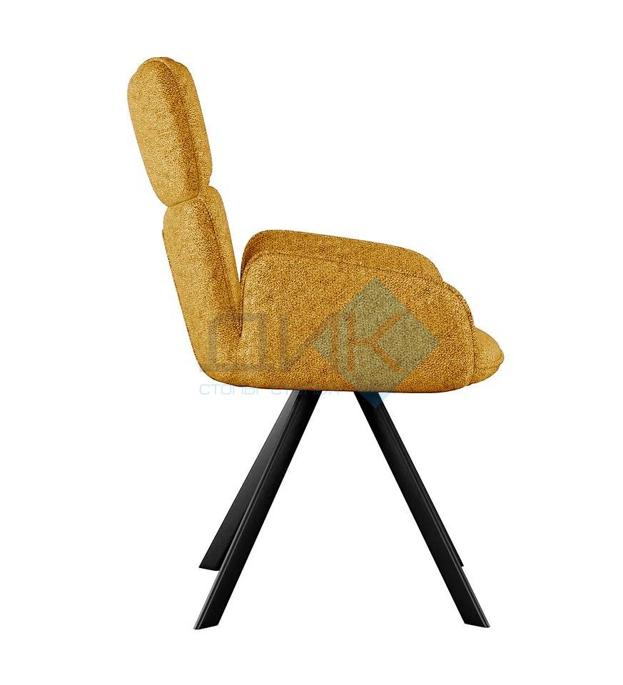 Стул DikLine 501 поворотный NS Gold горчица, ножки черные