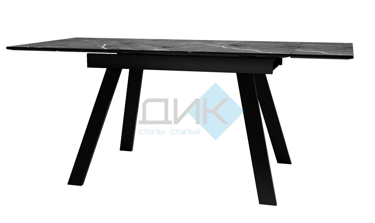 Стол DikLine DKL140 Керамика Черный мрамор/опоры черные (2 уп.)