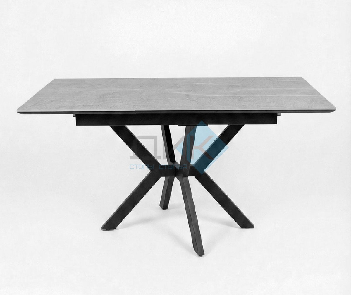 Стол DikLine DI100 Мрамор Кандела cветло-серый/опоры черные (2уп.)