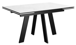 Стол DikLine SKM120 Керамика Mono white (белый матовый)/подстолье черное, Уценка