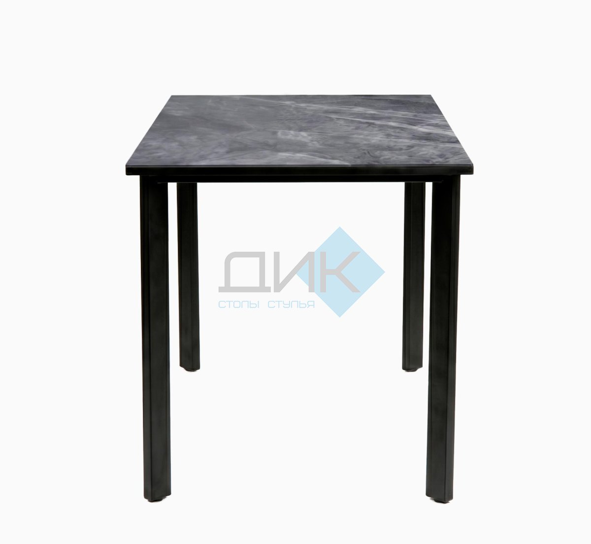 Стол DikLine DKT90 Керамика серый глянец (italian middle grey)/подстолье черное/опоры черные