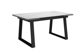 Стол DikLine DKZ160 Керамика Tianshan White (белый полуглянец)/подстолье черное/опоры черные (2 уп.)
