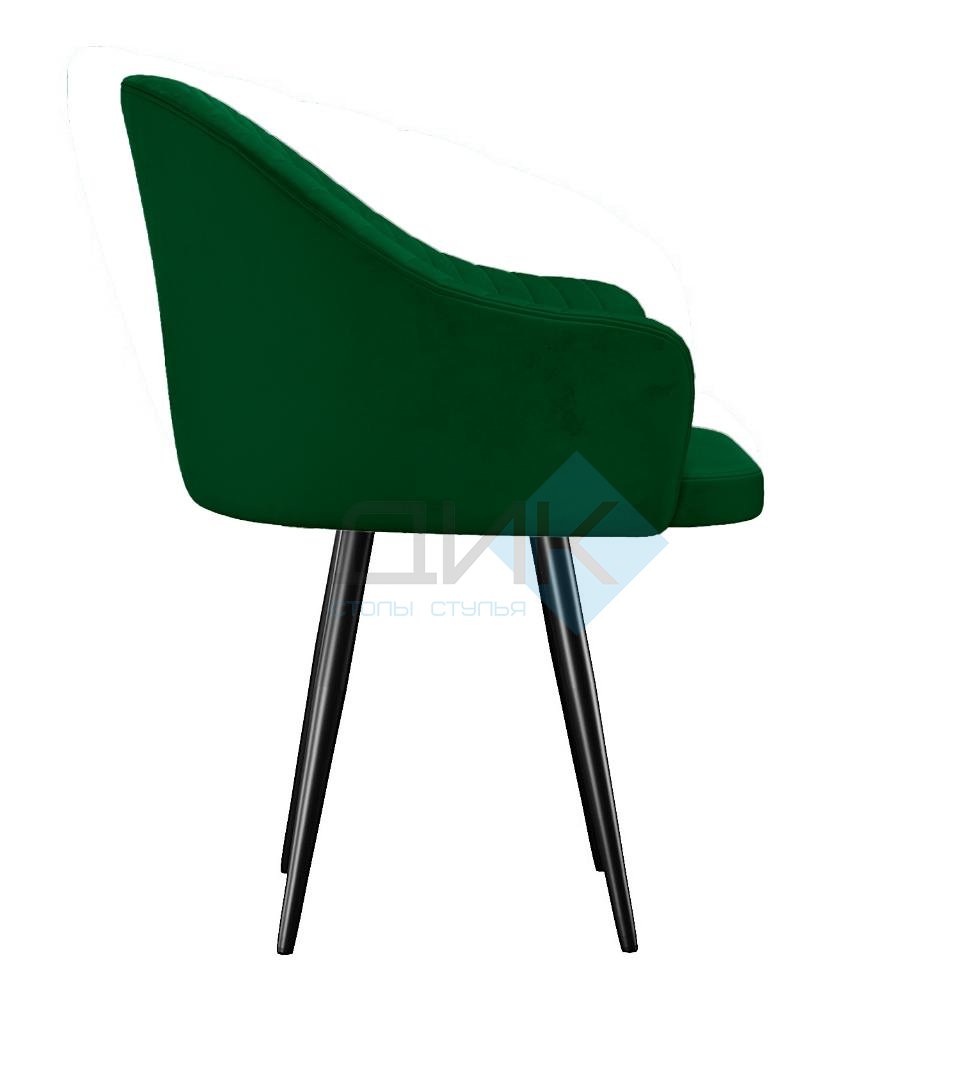 Стул DikLine 439М поворотный, K13 изумруд, ножки черные
