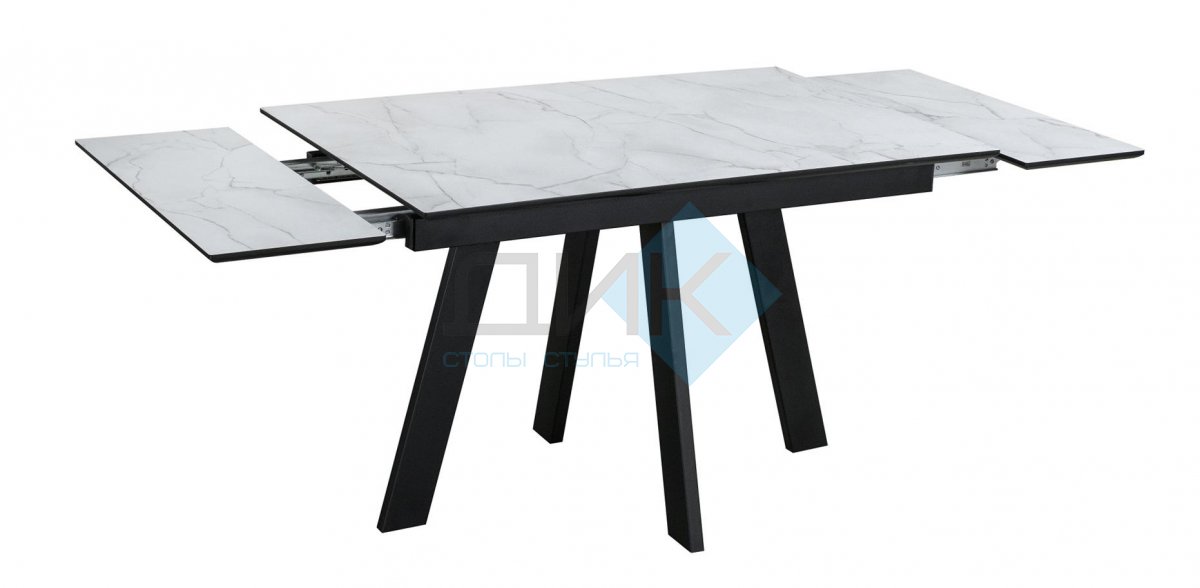 Стол обеденный WINGS Жемчужный Перито/Черный, Черный