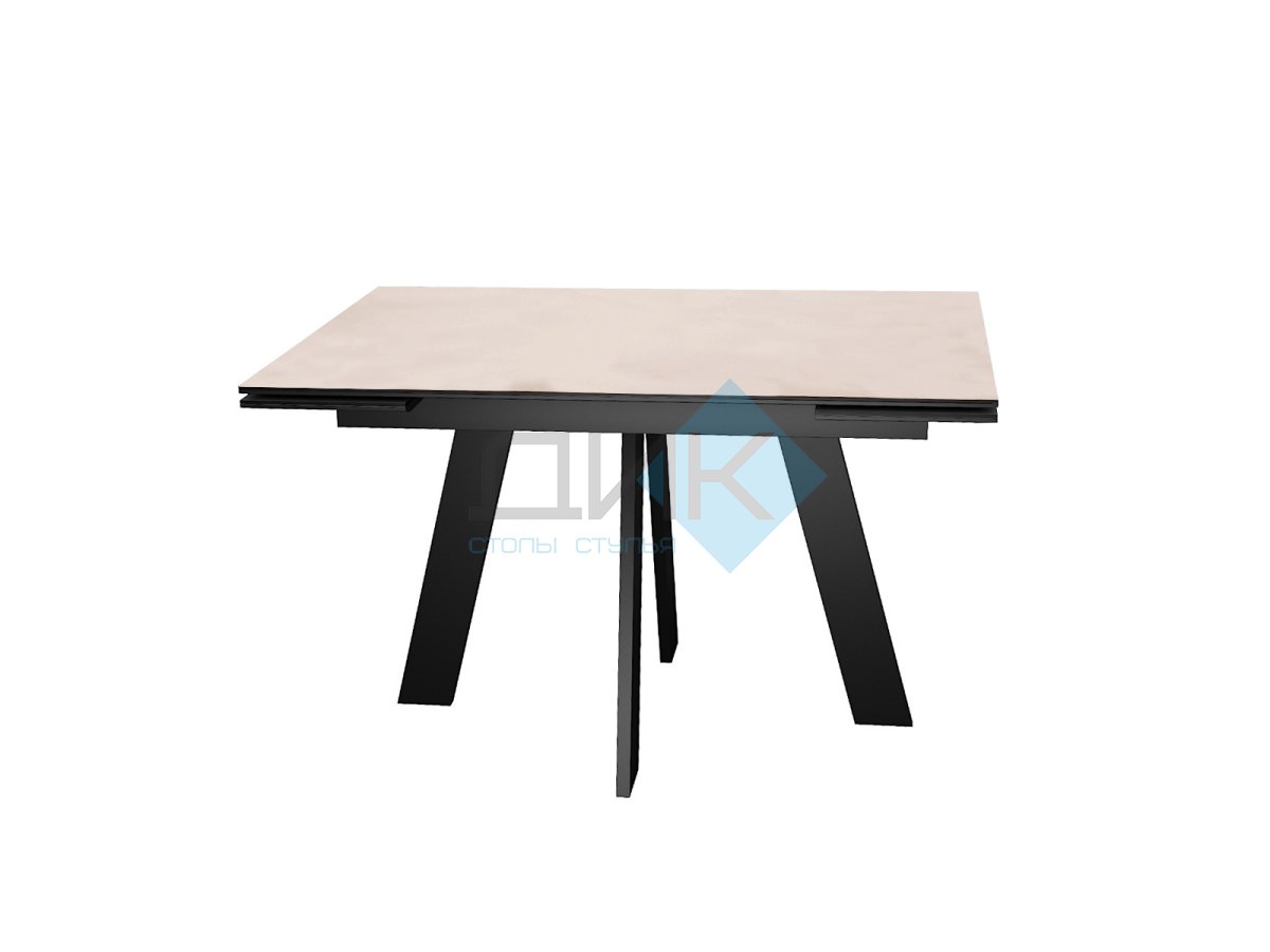 Стол DikLine SKM110 Керамика Krater Perla (бежевый матовый)/подстолье черное