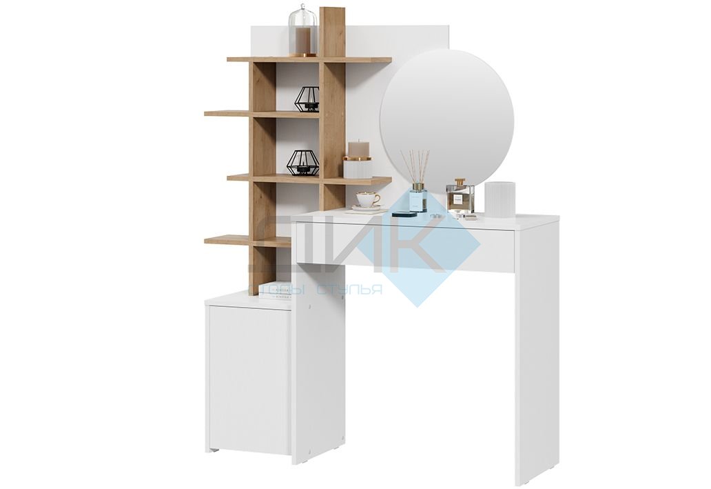 Голден туалетный стол (белый/дуб крафт золотой)