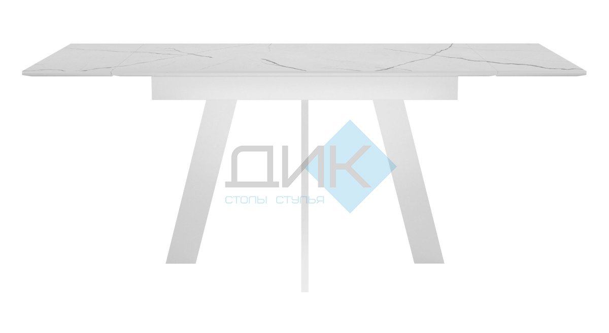 Стол DikLine SKM110 Керамика Белый мрамор/опоры белые